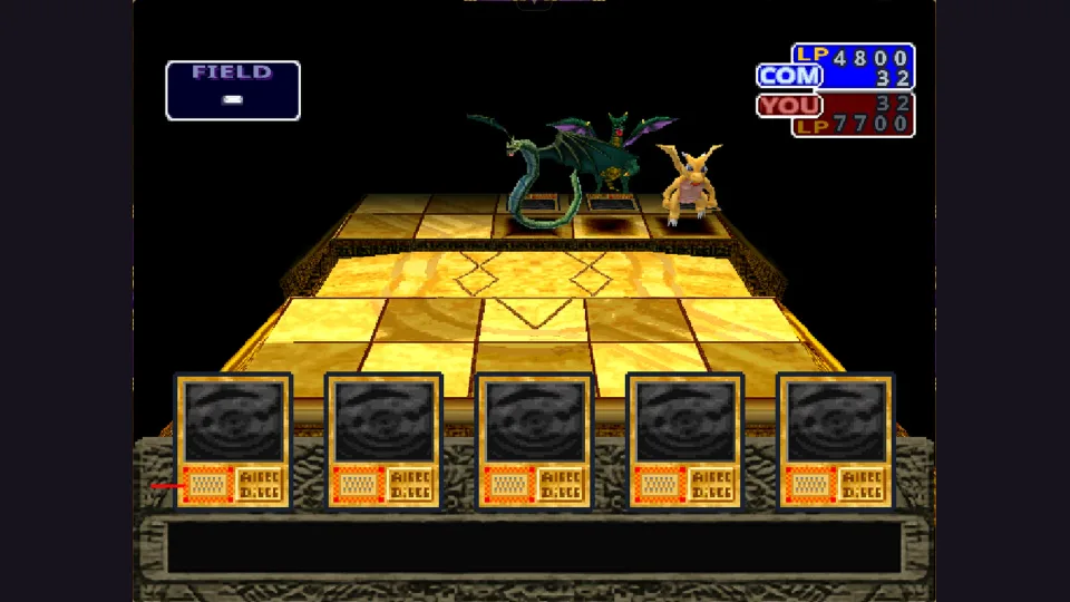Duel with 3D monster holograms above the board