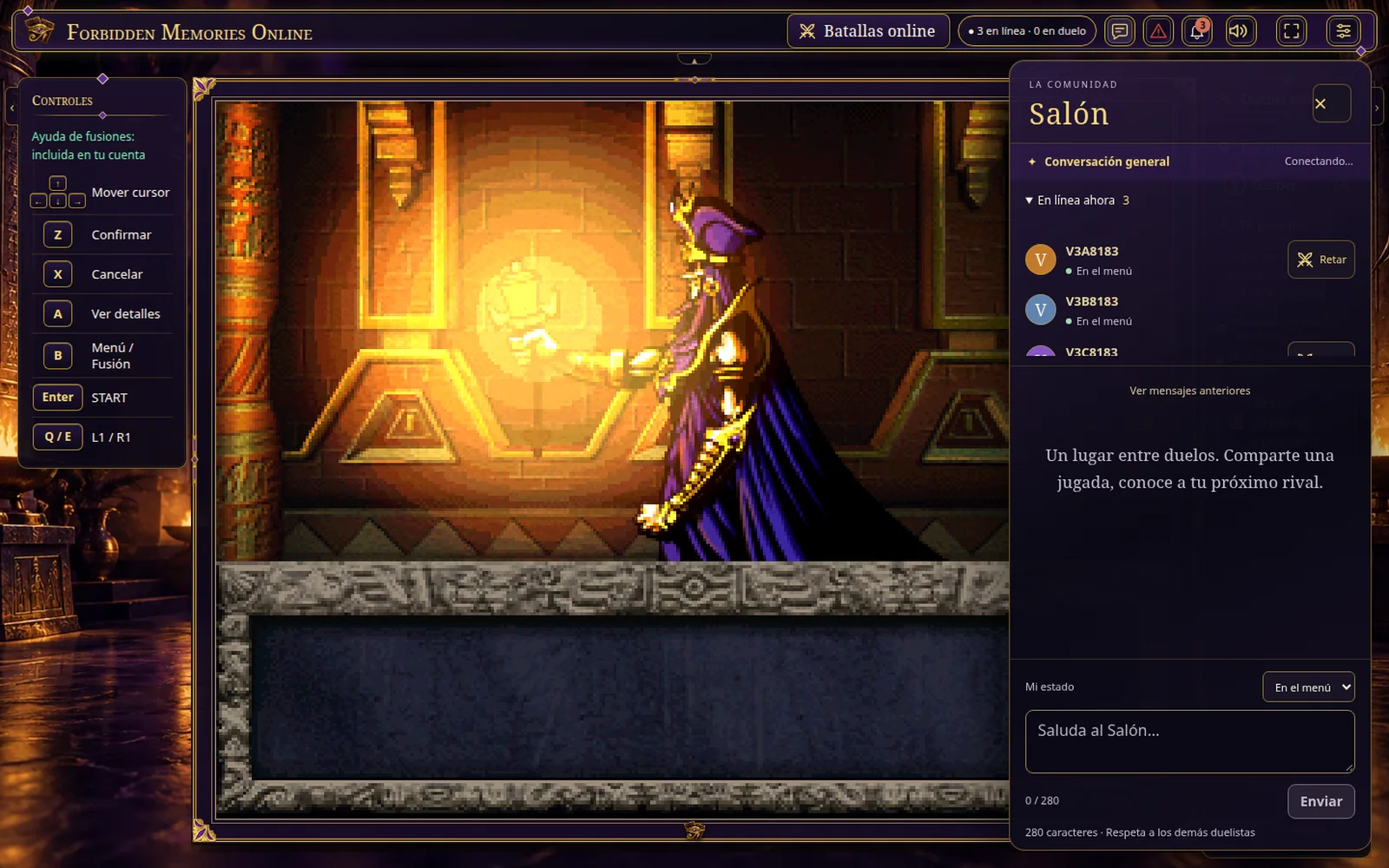 Invitation to a duel challenge between players