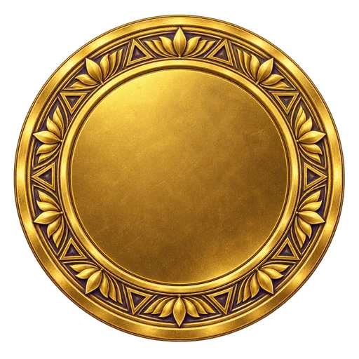 Golden medallion for an avatar frame